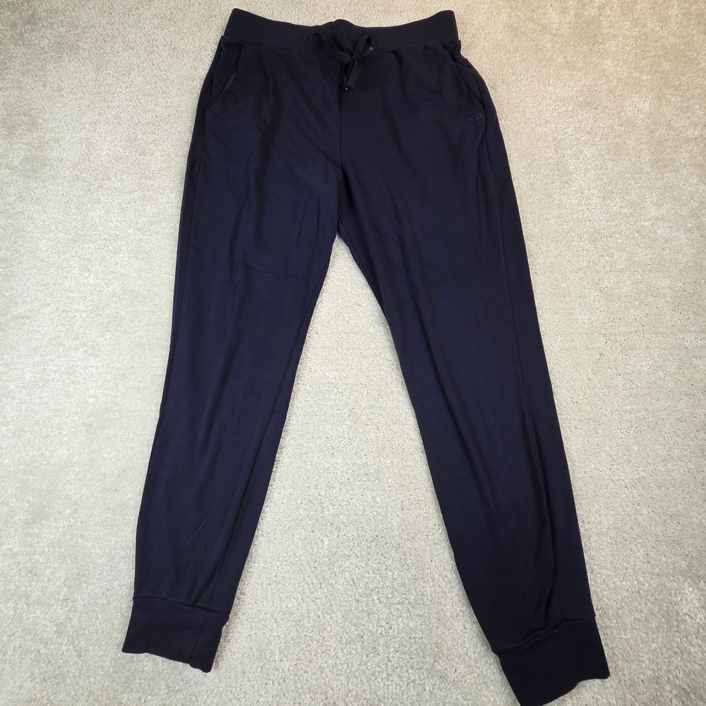 Cozy Earth Womens Bamboo Joggers Navy Blue Drawstring Sweatpants Size S